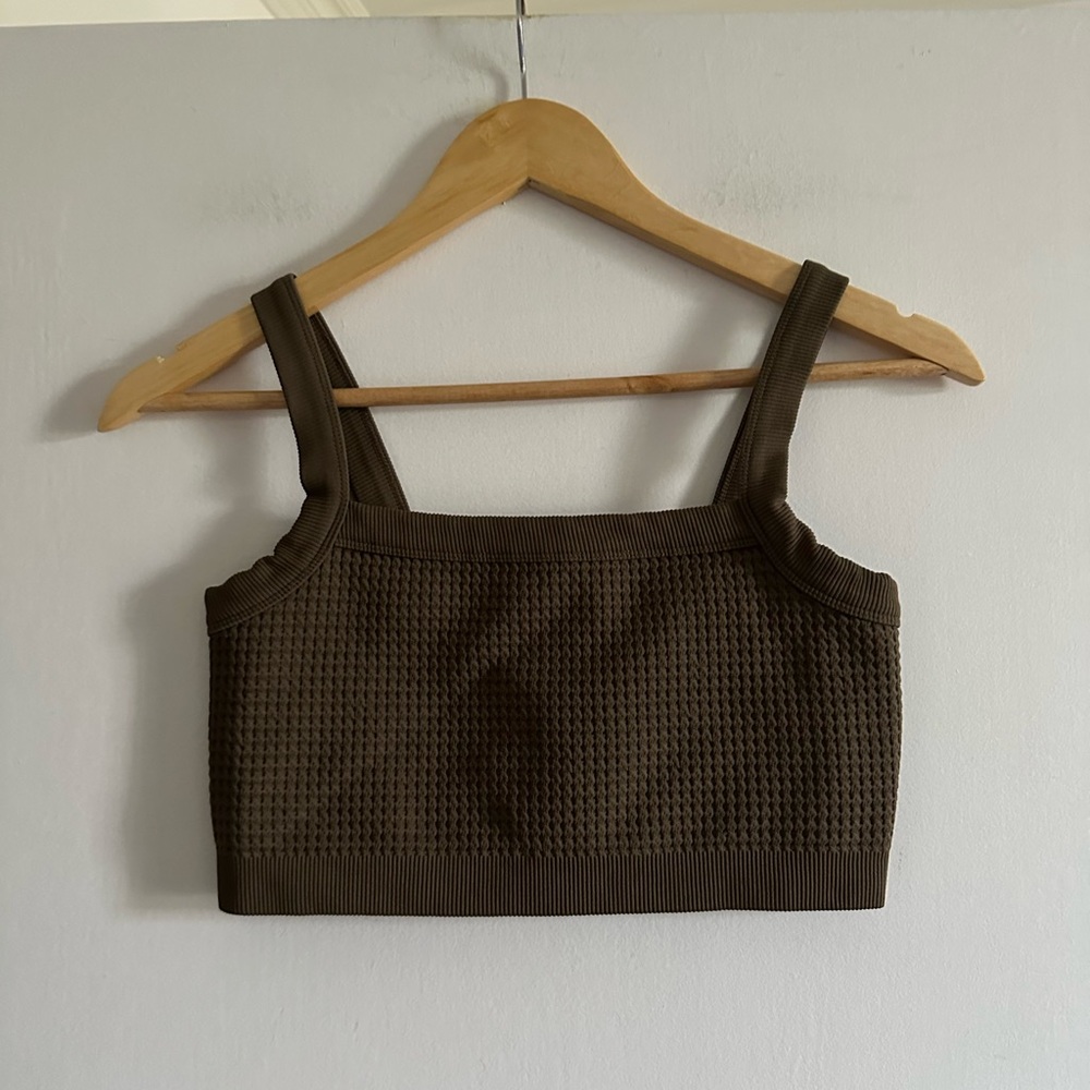 Good American Green Thermal Seamless Sports Bra size L/XL (3/4) EUC - Picture 2 of 6